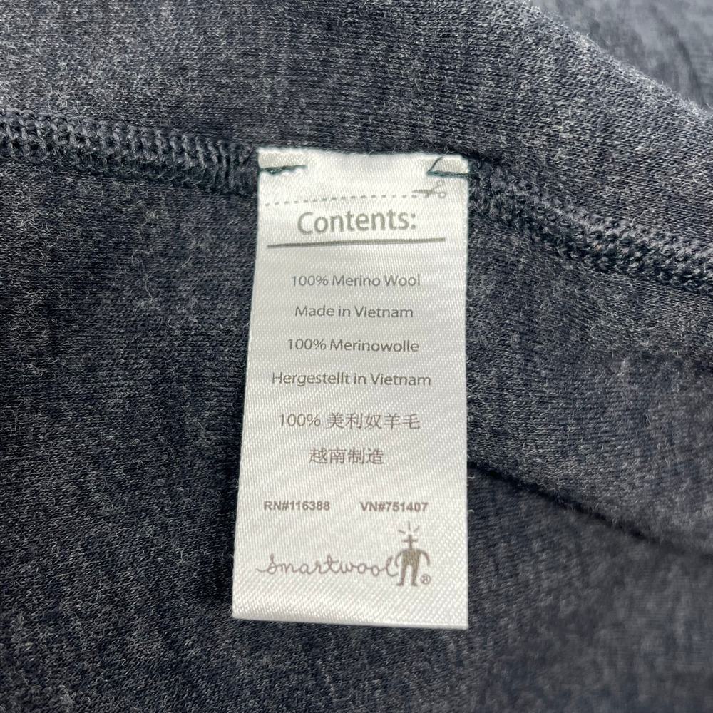 Smartwool Mens XL 1/4 Zip Merino Base Layer Sweater Gray Heather Pullover *Holes - Picture 9 of 11